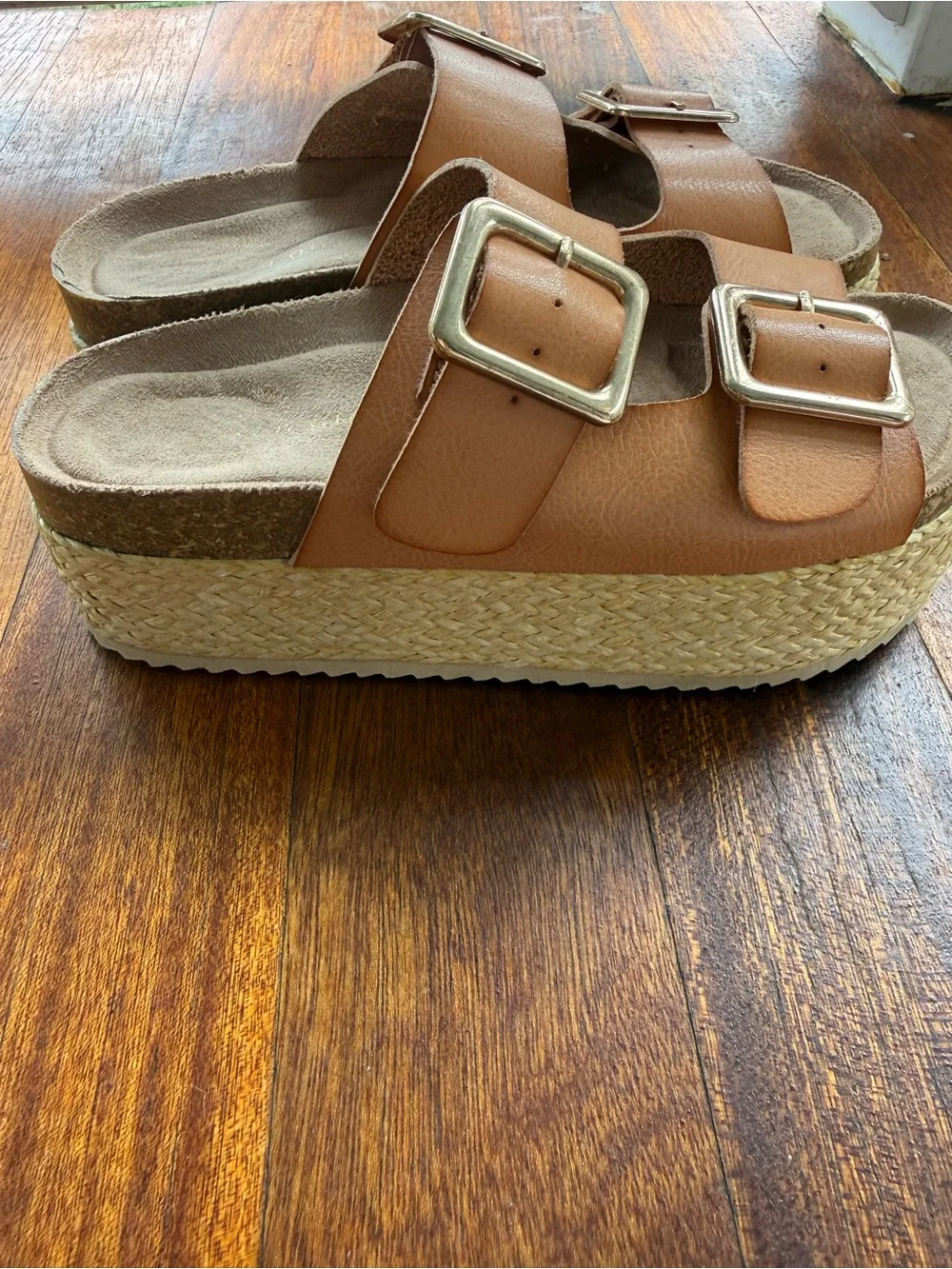 Madden Girl Morro Sandal Espadrille Platform Camel Tan Size 6 Women’s